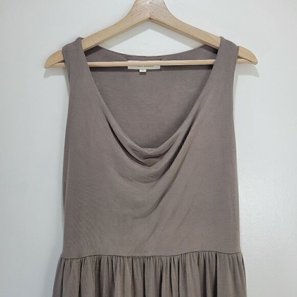 Nicole Bridger Gray-Brown Jersey Asymetric Hem Sleeveless Dress - Picture 4 of 10